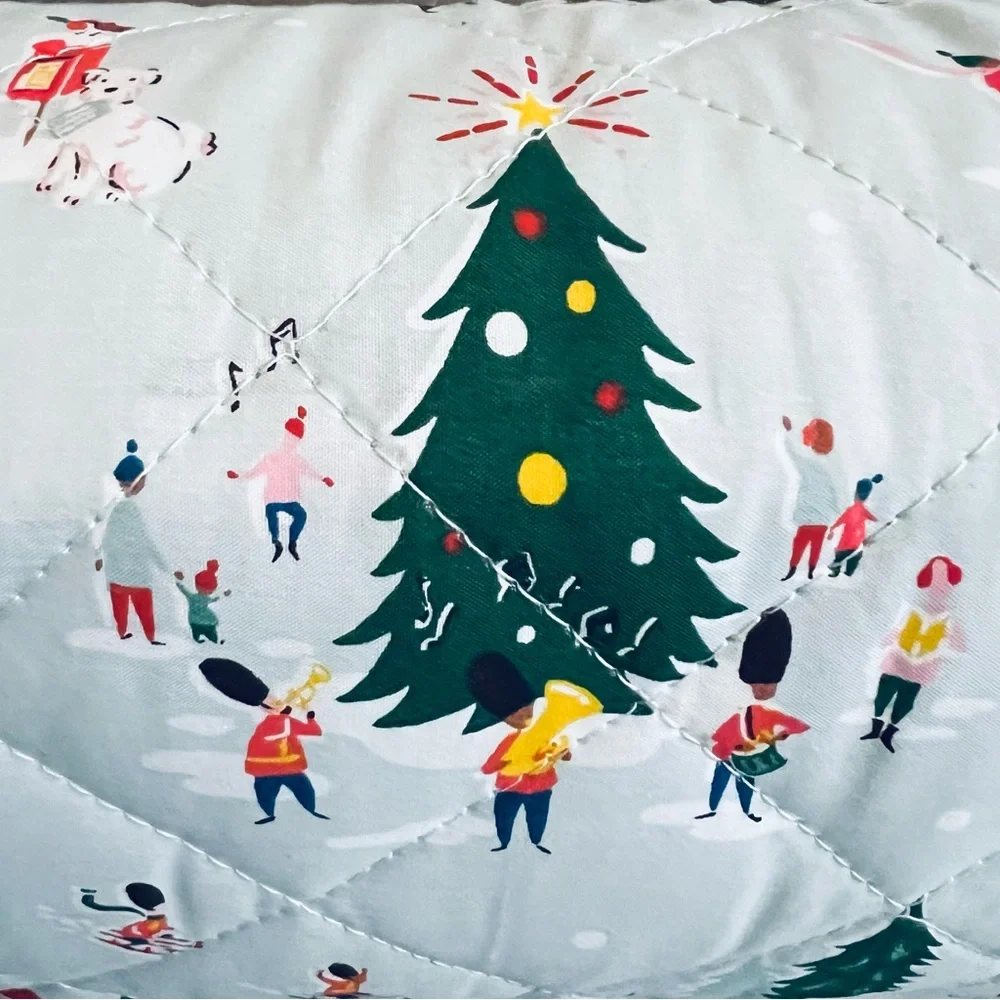 Cath Kidston® London Holidays SNOW DAY - DUCK EGG Cotton Quilt, Queen Size, NWT